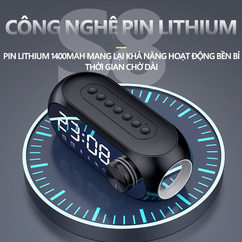 Loa bluetooth tích hợp màn hình led hiển thị đồng hồ báo thức, đài Fm - Phụ kiện công nghệ 88