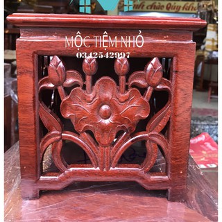 Đôn hoa sen gỗ hương,Đế kê loa hoa bát hương tượng gỗ