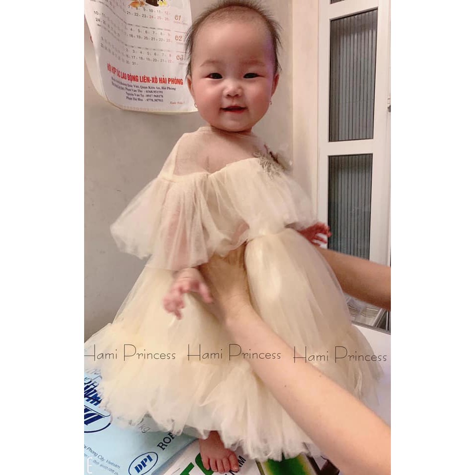 Váy Công Chúa Ren Vai Xinh Xắn Cho Bé Gái HAMI PRINCESS ❤️