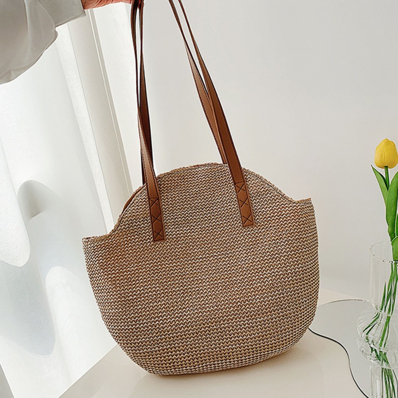 Yoioi Túi Xách Đeo Vai Đan Rơm Sức Chứa Lớn Đơn Giản Sử Dụng Hàng Ngày