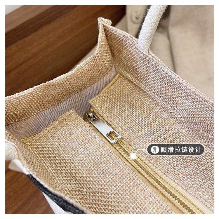 Túi cói đi biển, KÈM GẤU NHƯ ẢNH, Có khóa miệng, size 21 | BigBuy360 - bigbuy360.vn