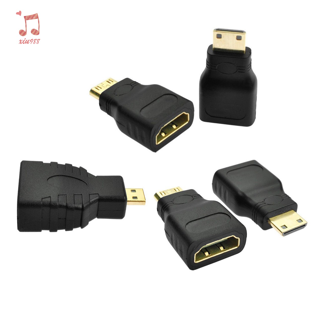 【Hot Sell】5 Pack Mini HDMI Adapter Gold Plated Mini HDMI Male to HDMI Female High Speed HDMI Type C to Type a Compatible for Raspberry Pi Zero, Camera, Camcorder, DSLR, Tablet, Video Card