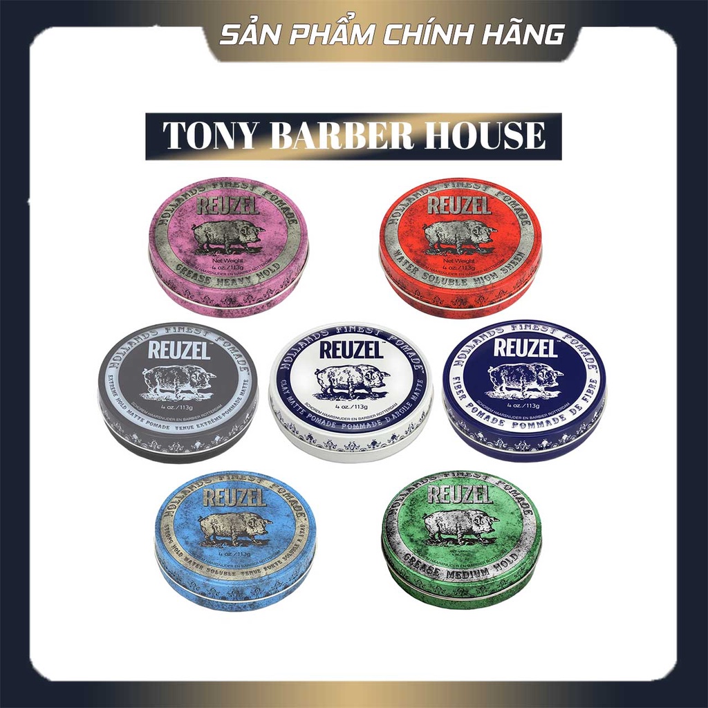 [Full Line + Full Size] Pomade tạo kiểu tóc Reuzel Pomade [Blue -Pink - Red - Extreme Hold - Green - Matte Clay - Fiber]