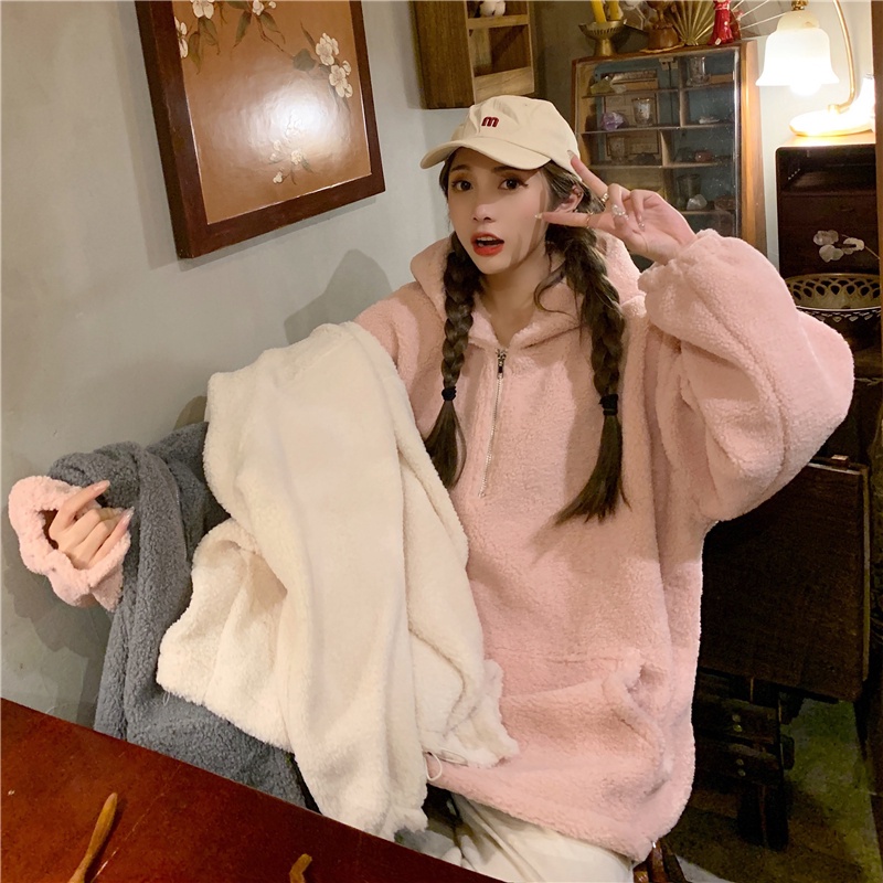 Áo hoodie dài tay dáng rộng thiết kế mới thời trang dành cho mùa đông | BigBuy360 - bigbuy360.vn