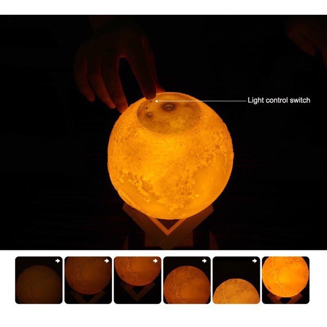 Đèn xông tinh dầu hình mặt trăng 3D dung tích 880ml