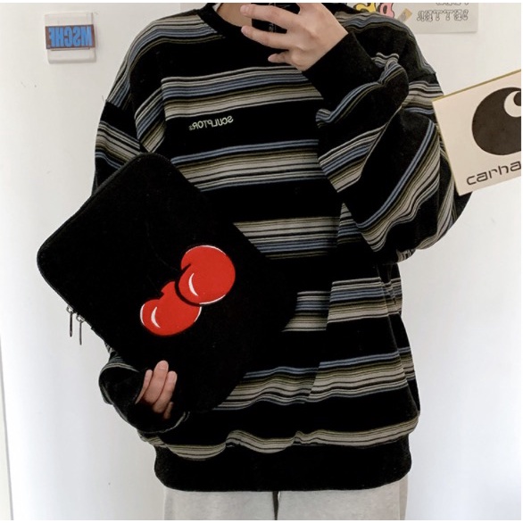 Túi đựng laptop họa tiết thêu cherry xinh xắn 10/ 11/ 13/ 15 inch