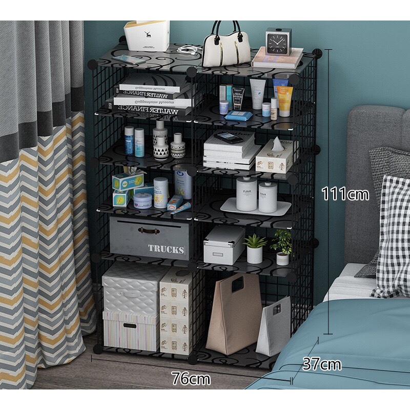 [ TẶNG CHỐT] Tủ đầu giường - Kệ Tủ Nhiều Tầng Nhựa Kết Hợp Lưới Tiện ích Gọn Siêu Đẹp