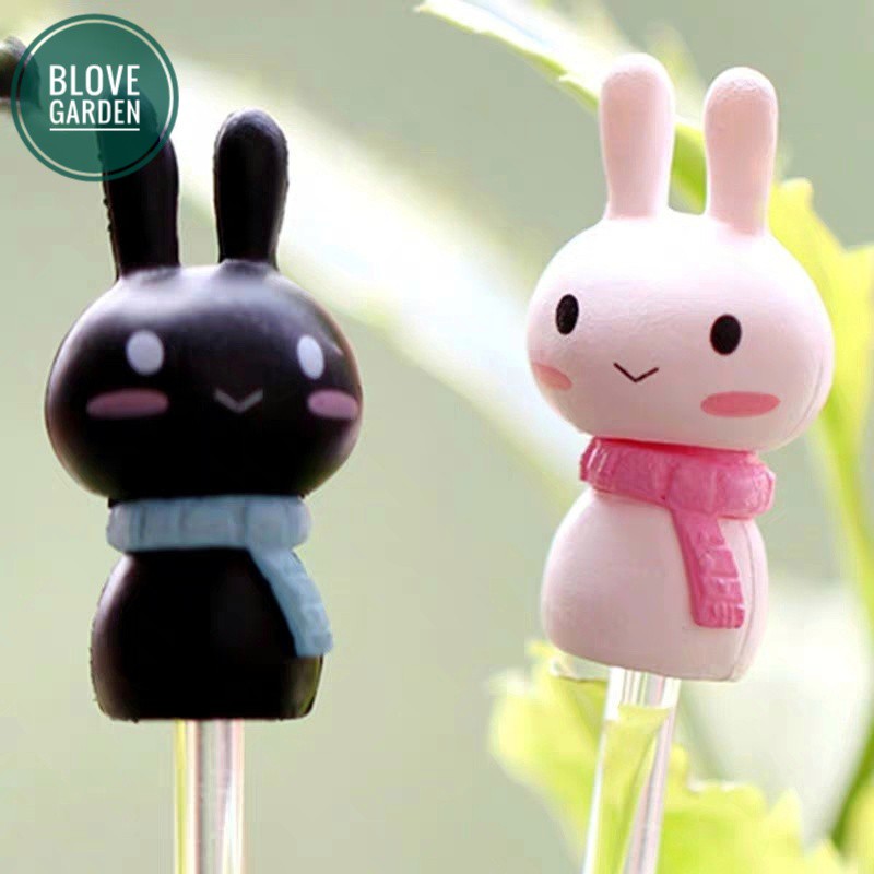 Tiểu cảnh - Đôi thỏ dễ thương làm tiểu cảnh trang trí chậu cây, terrarium sen đá xương rồng