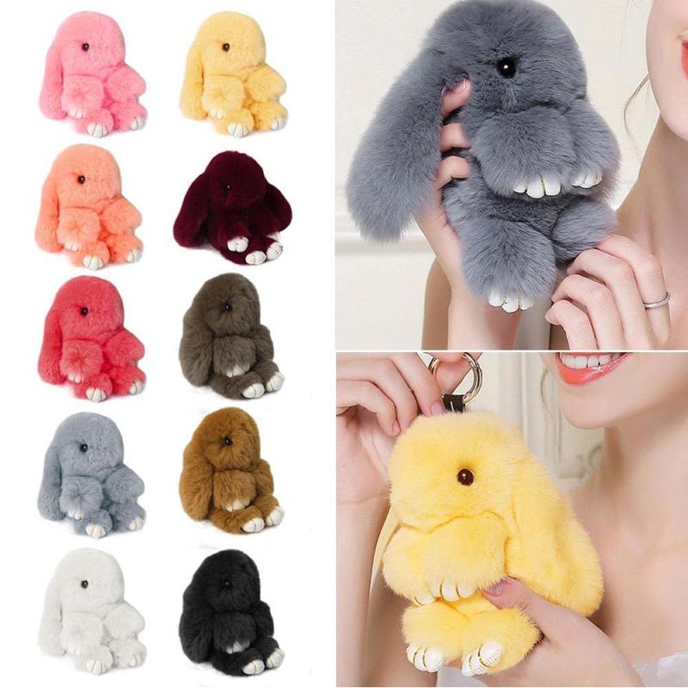Móc khóa hình thỏ bông nhiều màu dễ thương