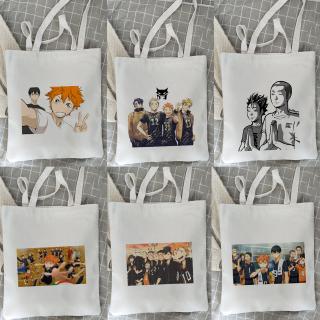 Bóng chuyền Junior Haikyuu Anime Túi vải Túi xách Túi Tote dung tích lớn Túi mua sắm