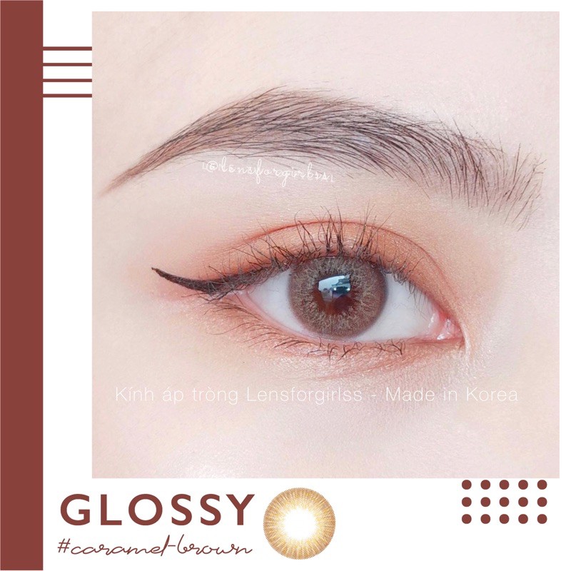 Kính áp tròng nâu caramel Siesta Glossy Brown dành cho mắt nhạy cảm - Pc Hydrogel | Hạn sử dụng 6 tháng