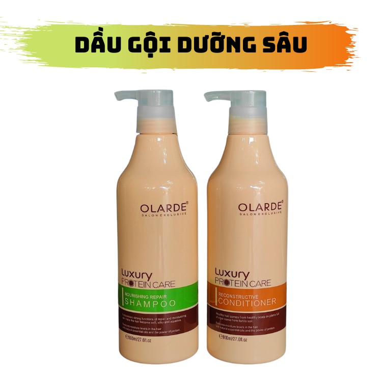 Bộ Dầu Gội Xả Olarde Luxury Protein Phục Hồi Dưỡng ẩm 800ml