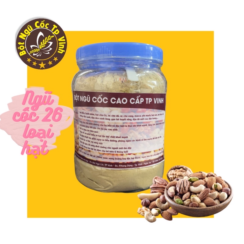 NGŨ CỐC 26 LOẠI HẠT DINH DƯỠNG BẦU, LỢI SỮA SAU SINH, TĂNG CÂN, NỘI TIẾT, BỔ SUNG DINH DƯỠNG TRẺ EM,NGƯỜI GIÀ 500g-1000g