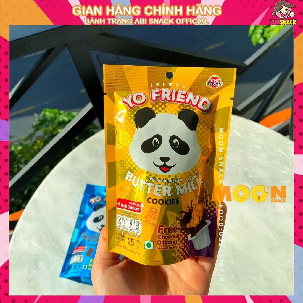 Bánh hình gấu cookies bánh cá Yo Friend Thái Lan vị bơ sữa/socola gói 25g