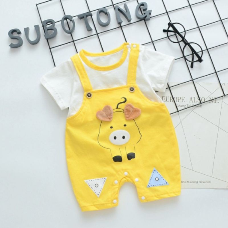 Bộ bodysuit cho bé trai bé gái body đùi Yếm cộc tay chất Cotton mềm mịn mẫu quần áo sơ sinh cho bé từ 0-12 tháng