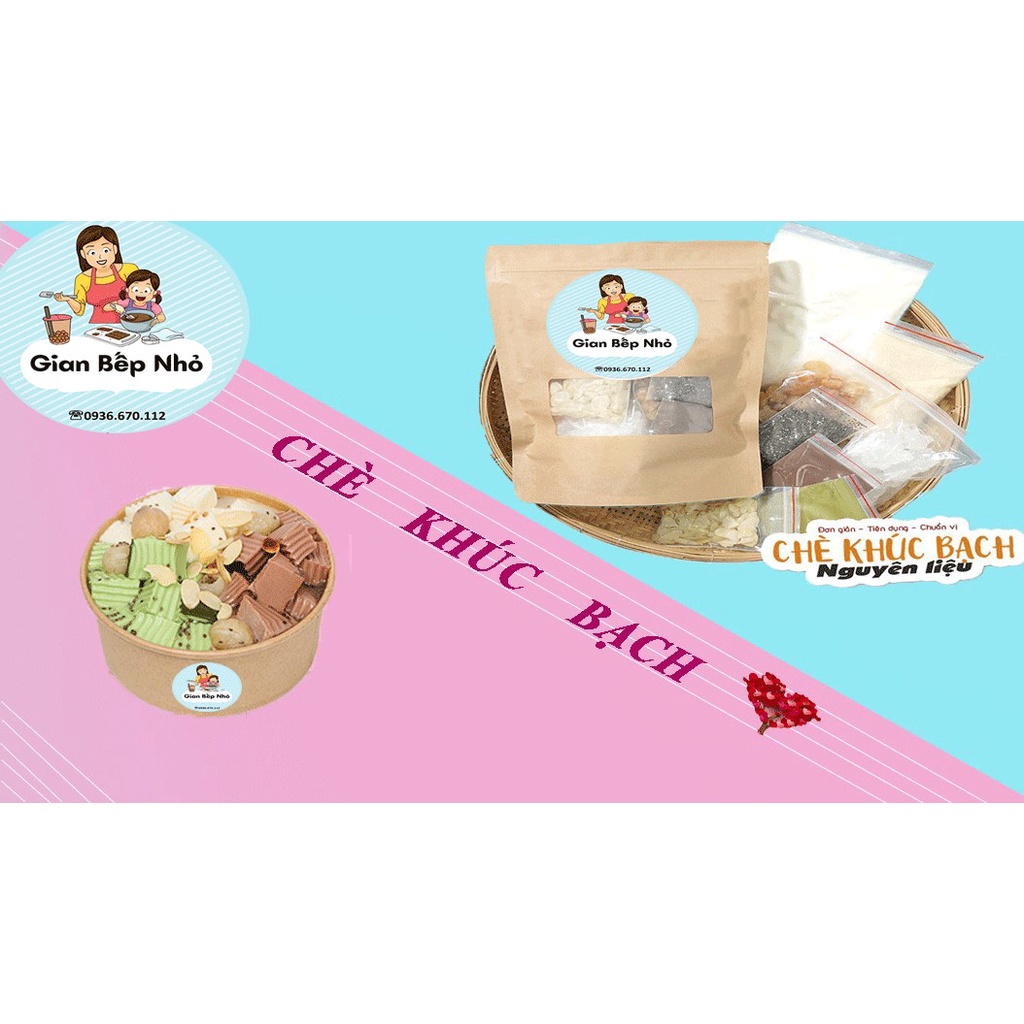 Set chè khúc bạch tự nấu thơm ngon chuẩn vị 20 chén - GIAN BẾP NHỎ ORINO