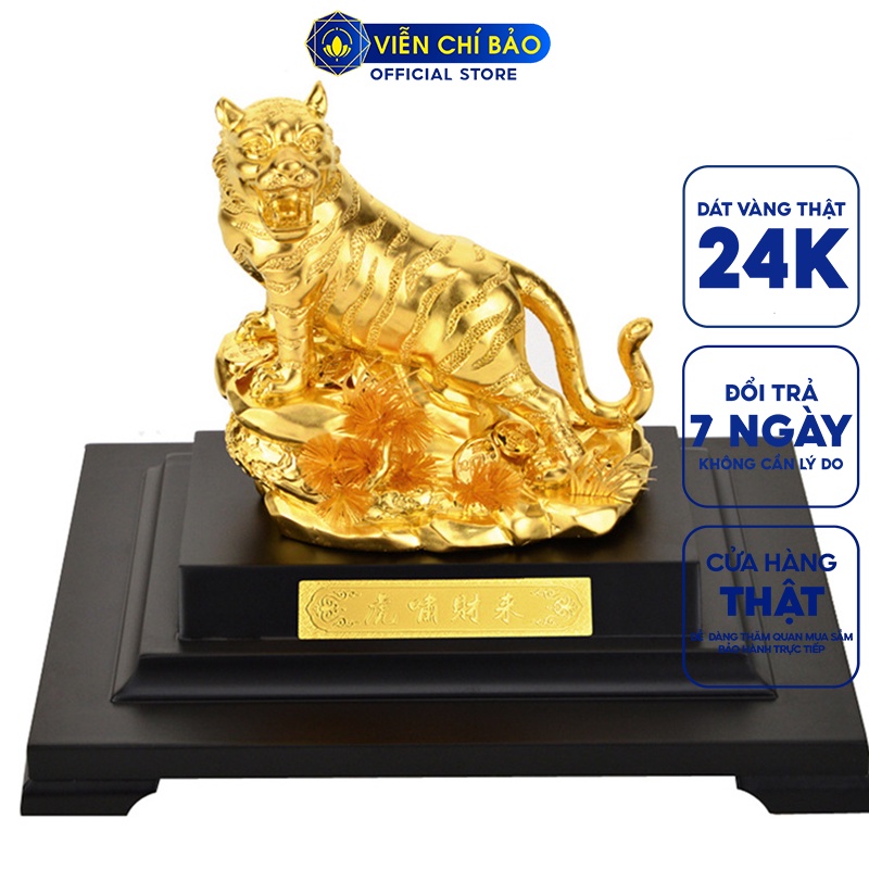 Tượng Hổ Dát Vàng 24K Viễn Chí Bảo mô hình trưng bày quà tặng cao cấp cho người thân khách hàng đối tác M600011