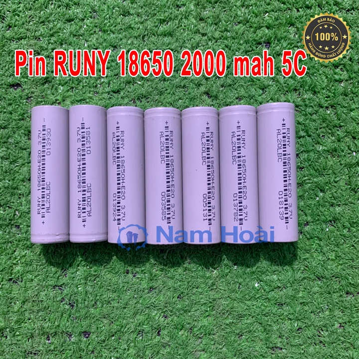 Cell Pin 18650 3.7v 2000mAh 5C Xả 10A Mới 100% - Cell 18650 RUNY - Cell 2000mah