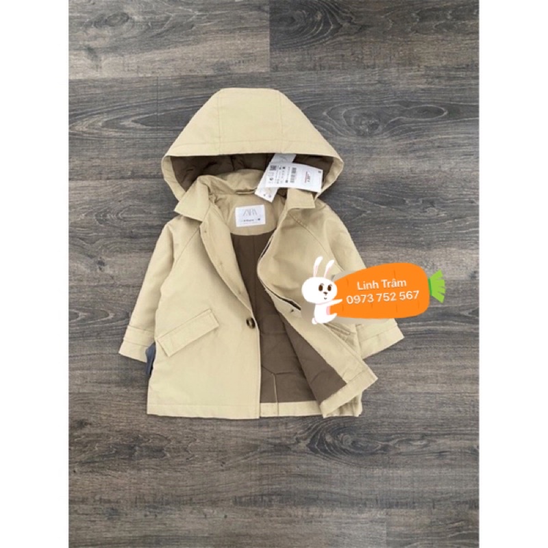 Áo măng tô chần bông có mũ cho bé