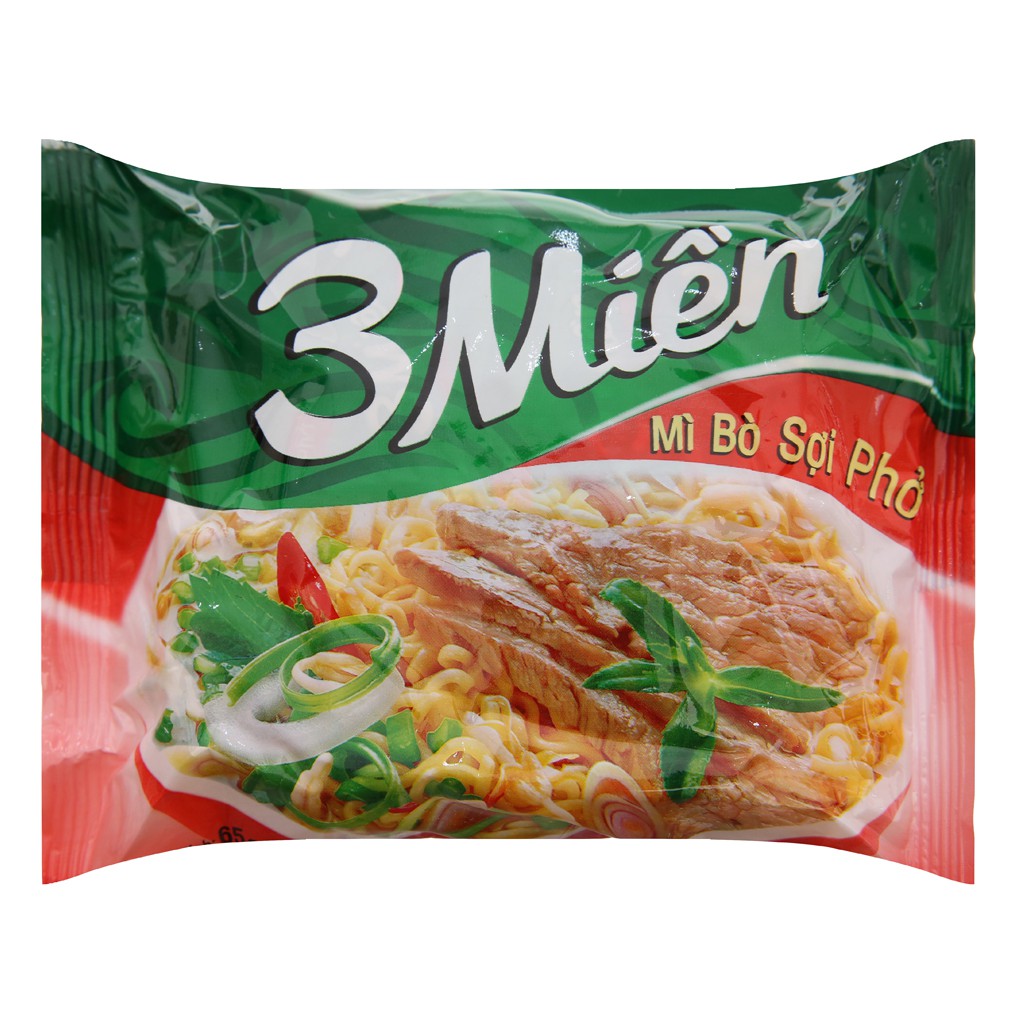 Mì 3 miền mì bò sợi phở thùng 30 gói 65g
