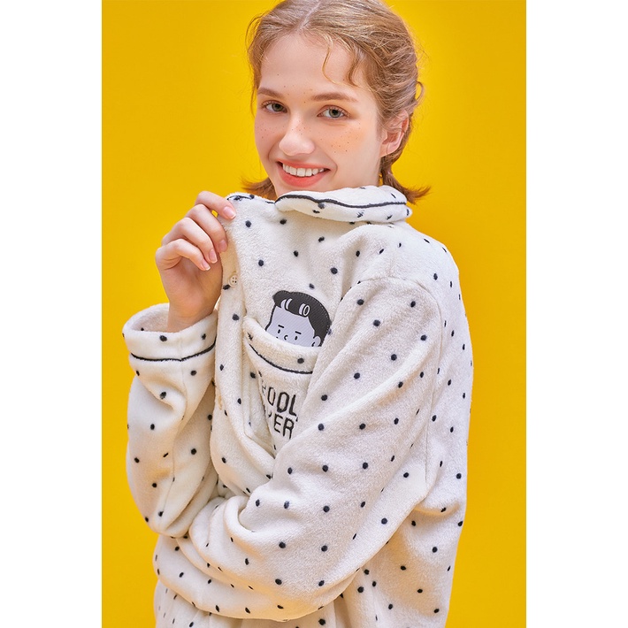 Áo Ngủ UNISEX SPAO Phiên Bản DISNEY Có Cổ Tay Dài Nỉ Lông 3 Màu