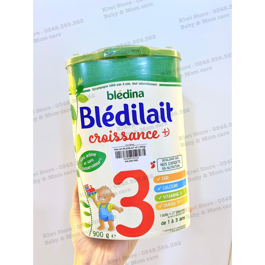 Sữa bột Bledilait Bledina Pháp mẫu cũ mẫu mới số 1 2 3 cho bé ( Hộp 900g )