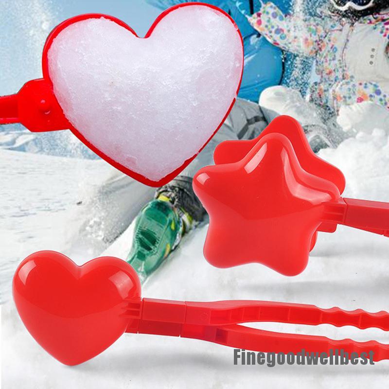 [HappyFB] Heart Shaped Snowball Maker Clip Winter Sand Ball Mold Plastic Clamp Toy 2021