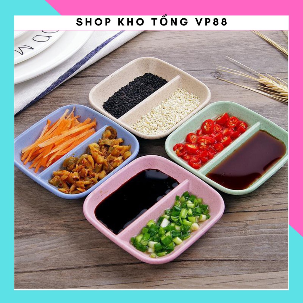 ĐĨA ĐỰNG GIA VỊ 2 NGĂN BẰNG LUÝA MẠCH-Vrg1580 KHO TỔNG