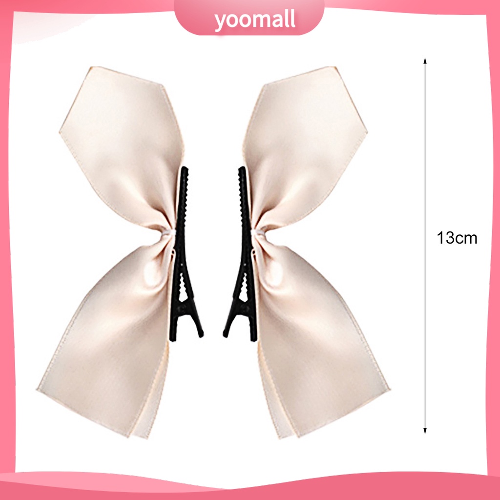 Kẹp Tóc Đính Nơ Co Giãn Màu Sắc Đơn Giản Xinh Xắn