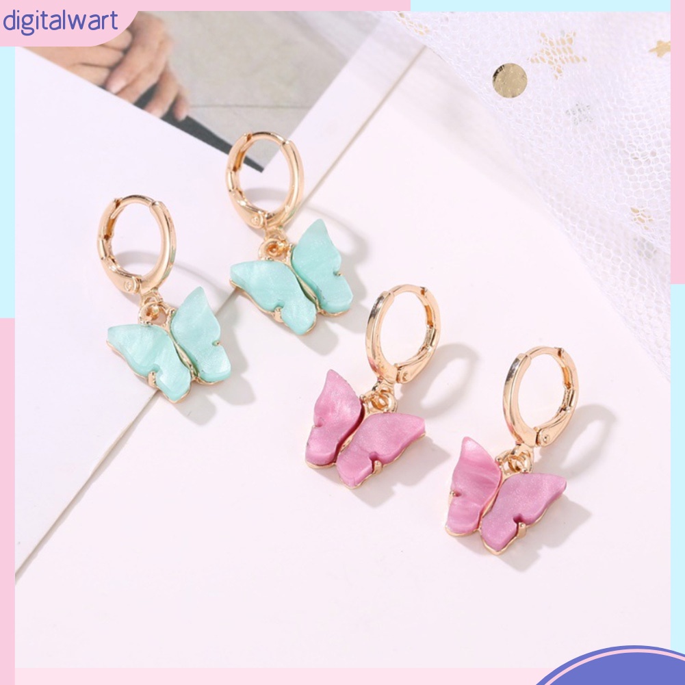 Bông Tai Hình Bướm Bằng Acrylic Màu Sắc Ngọt Ngào Dành Cho Nữ