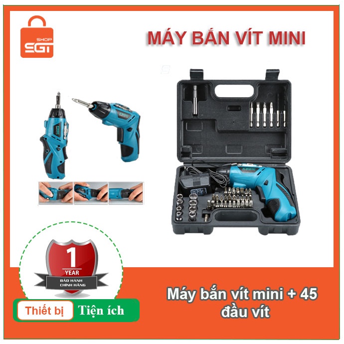 Máy bắn vít mini + 45 đầu vít