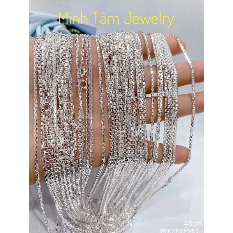 Dây chuyền nam bạc Ý Dây chuyền bạc nam dây hộp bạc Italy -Minh Tâm jewelry