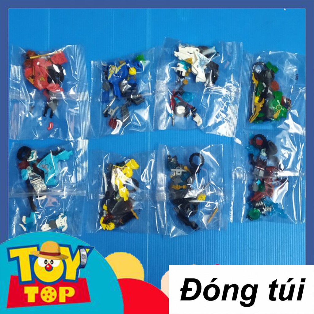 Đồ chơi Combo 8 minifigures ghép ninjago mini xếp hình ninja lái xe máy lắp ráp PRCK 61015