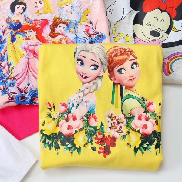 Váy đầm cho bé gái size Đại chất cotton mềm mịn trơn in hoạ tiết mickey, elsa, kỳ lân, công chúa - VHA