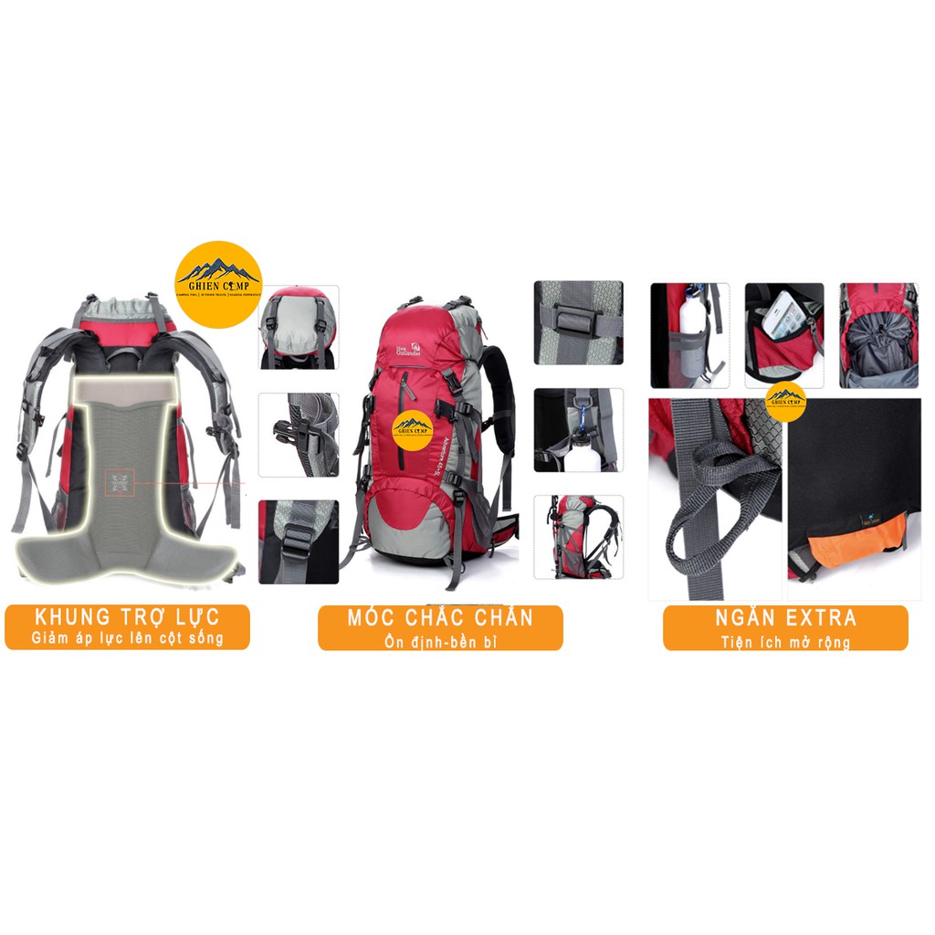 Balo Du Lịch Leo Núi Trekking New OutLander Advendture 50L Extra Có Khung Nhôm Trợ Lực-BP50