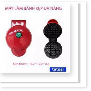 Máy làm bánh Dash màu đỏ, Máy làm bánh hình thú, Máy làm bánh đa năng, máy nướng bánh hình thú, máy nướng bánh bông lan