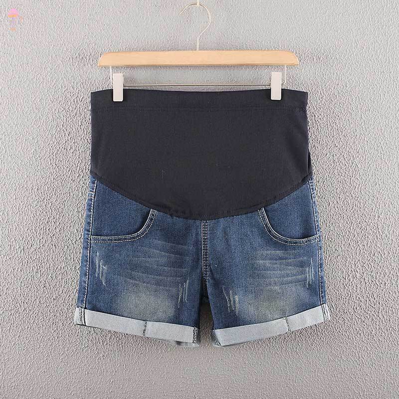 Quần Short Jeans Lưng Thun Co Giãn Cho Bà Bầu