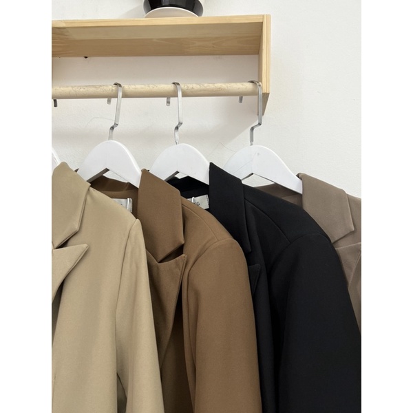 Áo khoác vest blazer dáng dài hai lớp basic cực xinh