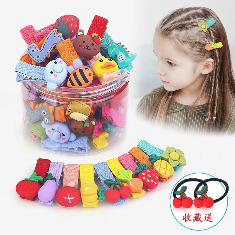 HỘP 20 KẸP TÓC NHIỀU HÌNH CHO BÉ