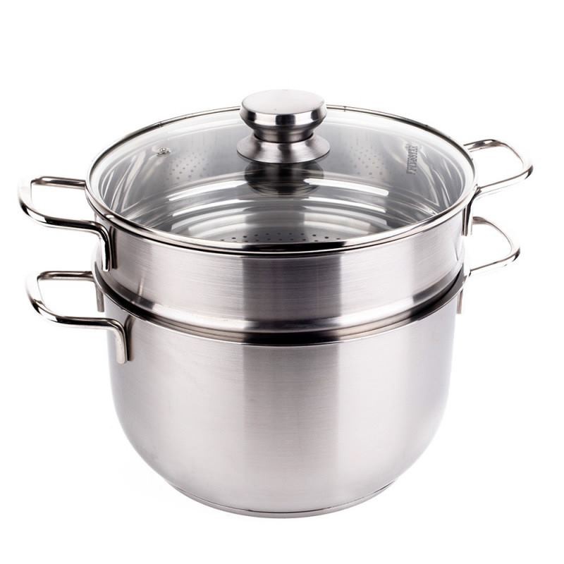 BỘ NỒI XỬNG HẤP INOX  28CM 2 TẦNG VUNG KÍNH DÀY ĐẸP TIỆN LỢI