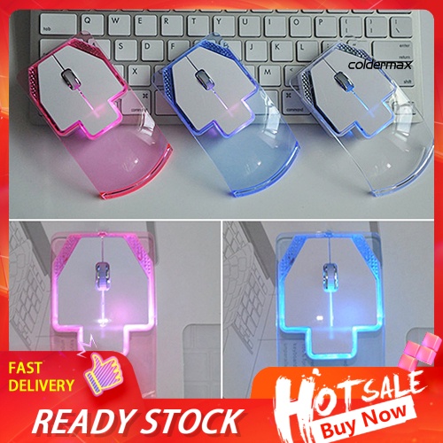 Chuột Không Dây Trong Suốt Siêu Mỏng 2.4GHz Cho PC/Laptop