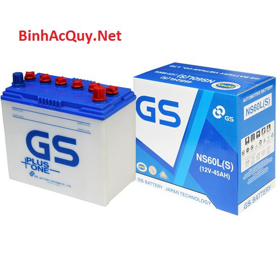 BÌNH ẮC QUY Ô TÔ GS NS60L  |Toyota: Corolla Altis, Vios, Innova | Honda: CR-V, HR-V, Civic, City