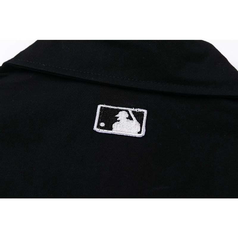 ❤❀  ❤ Áo Sơ Mi Tay Dài Thêu Họa Tiết MLB NY Phong Cách Retro Mới Cho Cặp Đôi