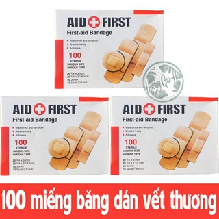 Hộp băng urgo (ơ gâu) 100 miếng to nhỏ các size- băng vết thương băng y tế