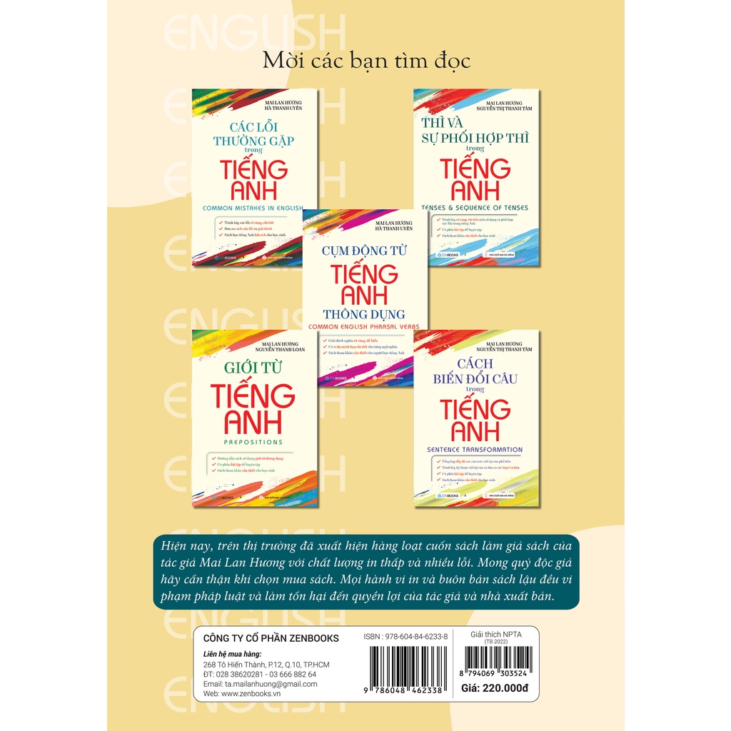 Sách - Giải Thích Ngữ Pháp Tiếng Anh - Mai Lan Hương - Sài Gòn Books