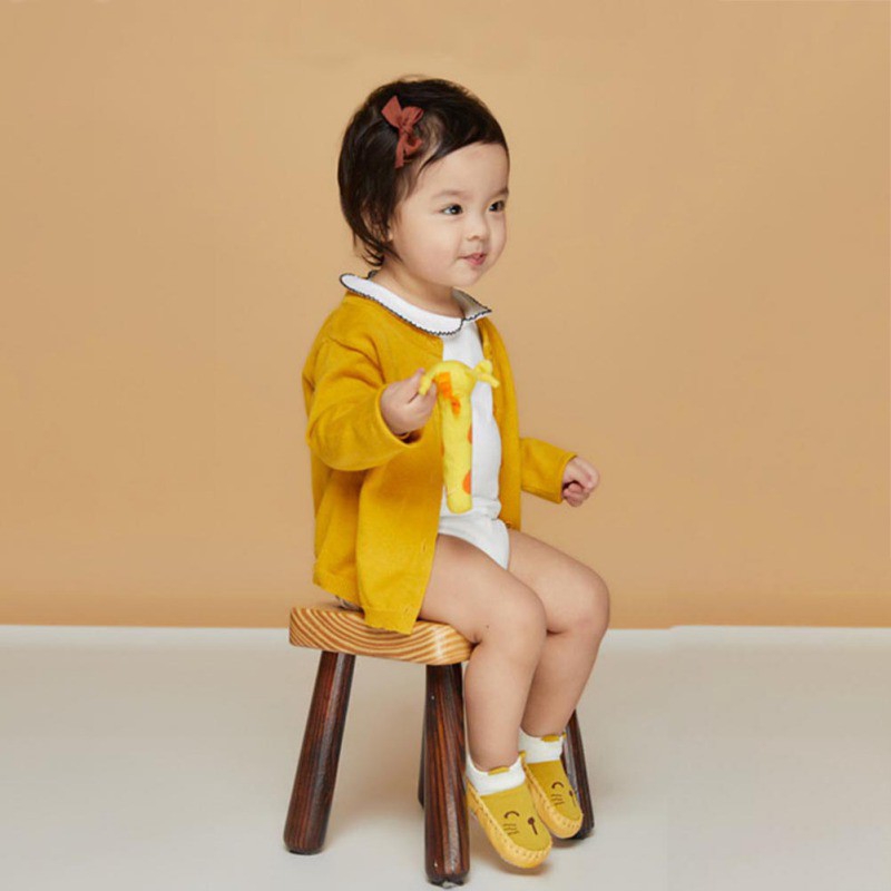 Vớ chống trượt họa tiết hoạt hình giữ ấm thời trang mùa thu Hàn Quốc cho bé sơ sinh