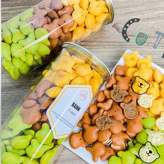 Bánh Nhân Kem 3 Vị, bánh gấu mix 3 vị đóng lon (hũ 400gr)