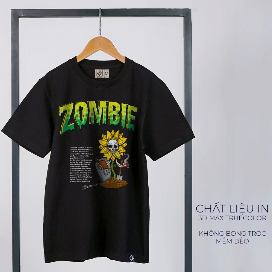 Áo thun zombie nam nữ đẹp hoa hướng dương mùa hè phôm rộng local brand mvr áo phông unisex TT8008