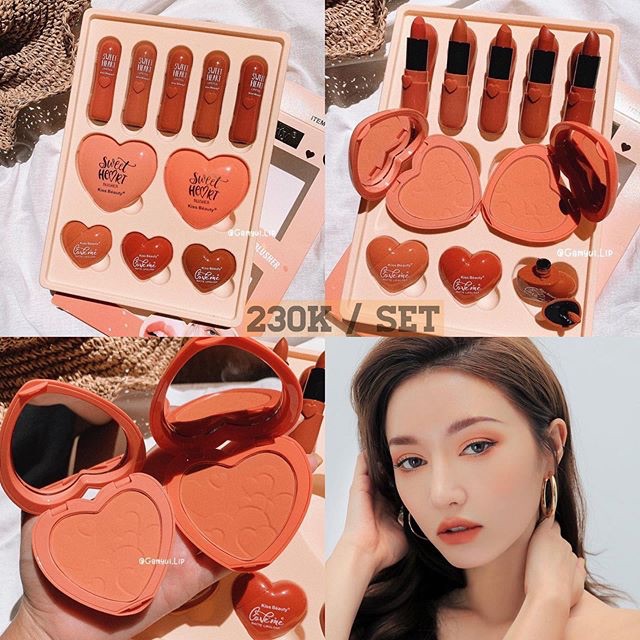 SET MAKE UP TONE TRÁI ĐÀO 3IN1 CỦA KISS BEAUTY | BigBuy360 - bigbuy360.vn