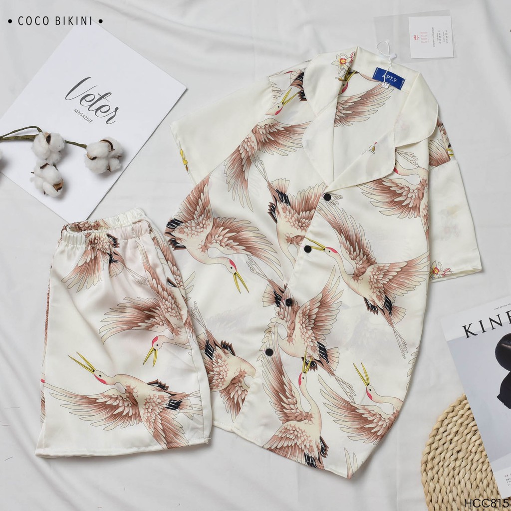 𝑪𝑶𝑪𝑶 𝑩𝑰𝑲𝑰𝑵𝑰 Bộ Đồ Ngủ - Đồ Mặc Nhà Satin ( HCC815 ) | BigBuy360 - bigbuy360.vn